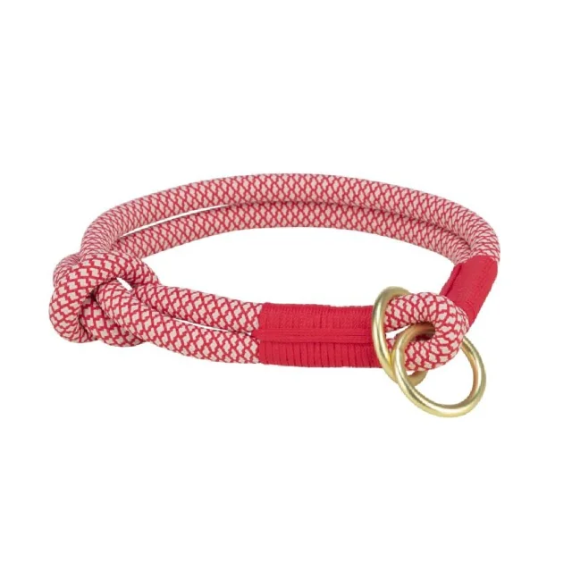Нашийник-зашморг Trixie Soft Rope для собак, розмір S-M, 40 см/10мм, червоний/крем