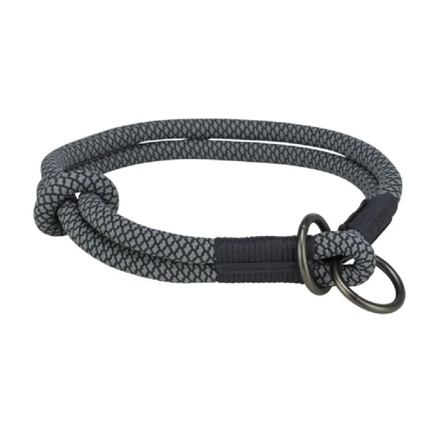 Нашийник-зашморг Trixie Soft Rope для собак, розмір L-XL, 55 см/10мм, чорний/сірий