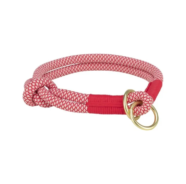 Нашийник-зашморг Trixie Soft Rope для собак, розмір L-XL, 55 см/10мм, червоний/крем