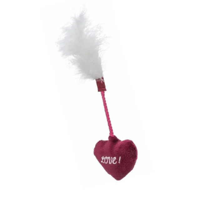 Игрушка Trixie Valentine's Heart для кошек, сердечко с перьями, 20 см