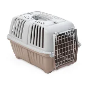 Переноска MPS Pratiko 1 для кошек и собак до 12 кг, с металлической дверцей, светло-коричневая 48×31×5×33 см.