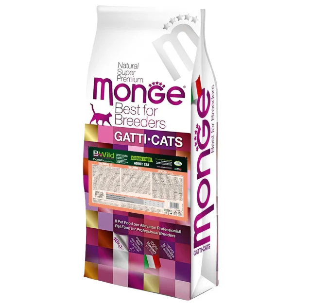 Сухий корм Monge Cat Bwild Grain Free для котів, лосось 10 кг