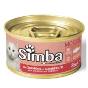 Вологий корм Monge Simba Cat Wet для котів, з лососем та креветками, 85 г