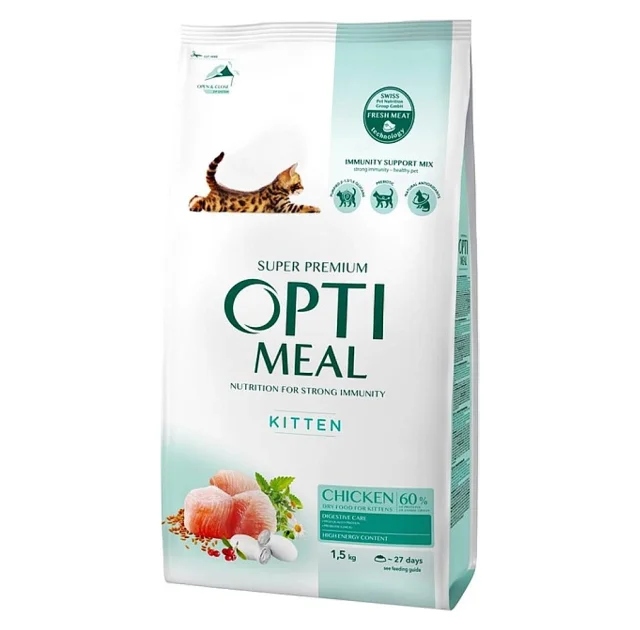 Сухий корм Optimeal для кошенят, з куркою, 1.5 кг