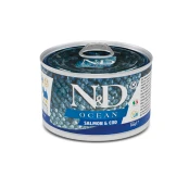 Влажный корм Farmina N&D Grain Free OCEAN SALMON & COD ADULT MINI для собак мелких пород, с лососем и треской, 140 г