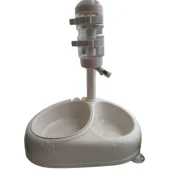 Поїлка AnimAll для собак та котів, на підставці, подвійна, 400 мл, біла