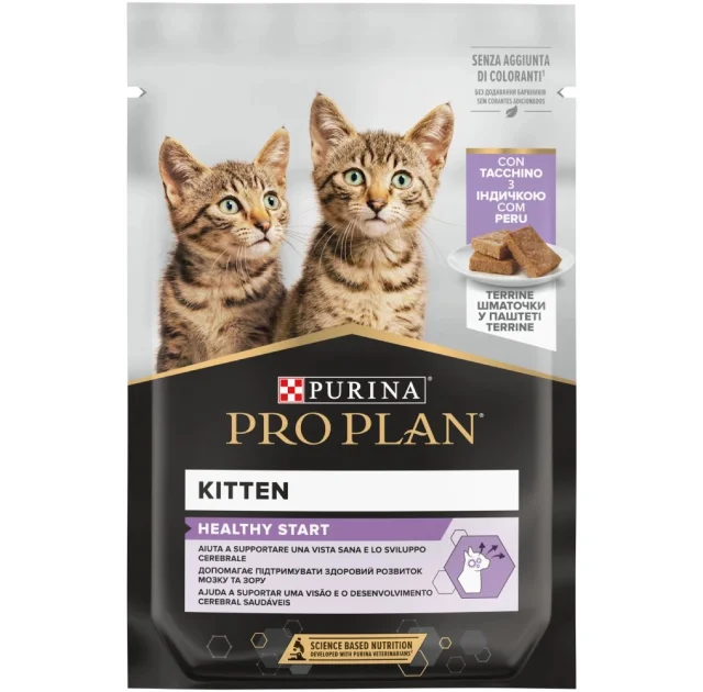 Вологий корм Purina Pro Plan Cat Nutrisavour Junior для кошенят, мус з індичкою, 75 г