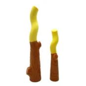 Іграшка AnimAll GrizZzly, гілка двокольорова, жовта/коричнева, S, 22.8×5.5×4.2 см