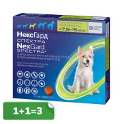 Акция 1+1=3! Таблетки Boehringer Ingelheim NexGard Spectra против паразитов для собак M, 7.5-15 кг
