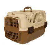 Переноска Irak Plast PT-105 для кошек и собак, коричнево-бежевая, 55×36.5×33 см