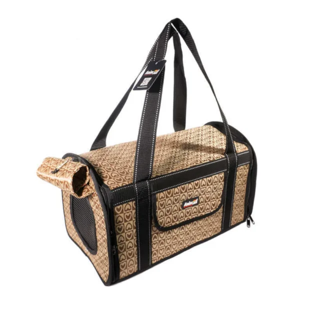 Сумка-переноска AnimAll жесткая для кошек и собак мелких пород, шоколад, 45×25×29 см