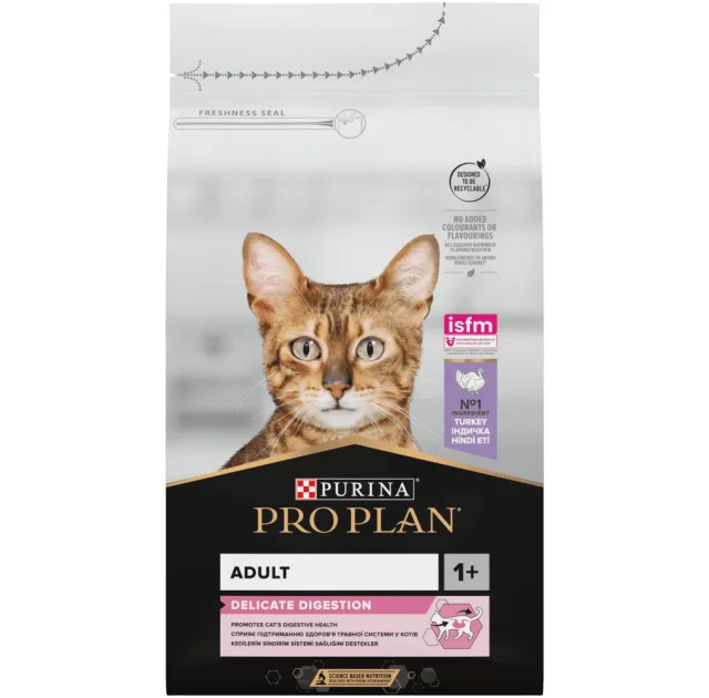 Сухий корм Purina Pro Plan Cat Delicate для котів з чутливим травленням, з індичкою, 14 кг