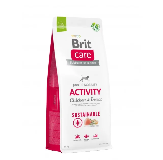 Сухой корм Brit Care Sustainable Activity для активных собак курица и насекомые, 12 кг