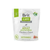 Сухой корм Brit Care Sustainable Adult Medium Breed для собак, средних пород, курица и насекомые, 1 кг