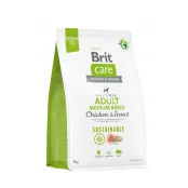 Сухой корм Brit Care Sustainable Adult Medium Breed для собак средних пород, курица и насекомые, 3 кг