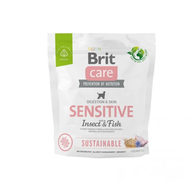 Сухий корм Brit Care Sustainable Sensitive для собак, з чутливим травленням комахи і риба, 1 кг