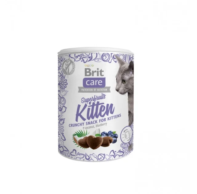 Ласощі Brit Care Superfruits Snack Kitten для кошенят, хрусткі, курка, 100 г