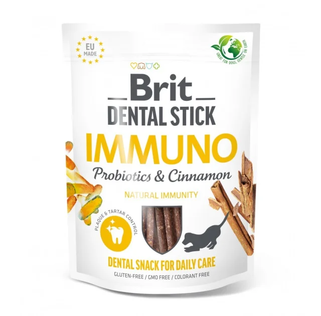 Ласощі Brit Dental Stick Immuno для собак, для імунітету, пробіотики і кориця, 7 шт, 251 г