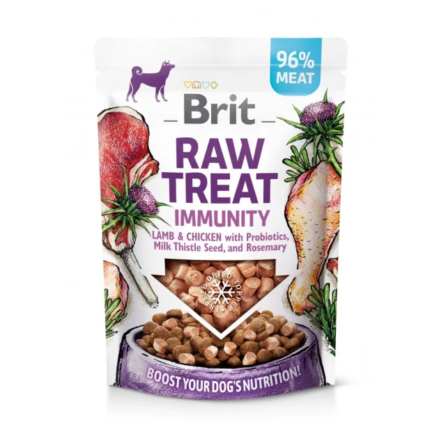 Ласощі Brit Raw Treat Freeze-dried Immunity для собак, для імунітету, ягня і курка, 40 г