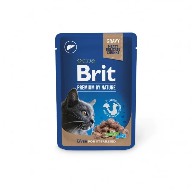 Влажный корм Brit Premium Sterilised Plate для стерилизованных кошек, 12 шт х 100 г