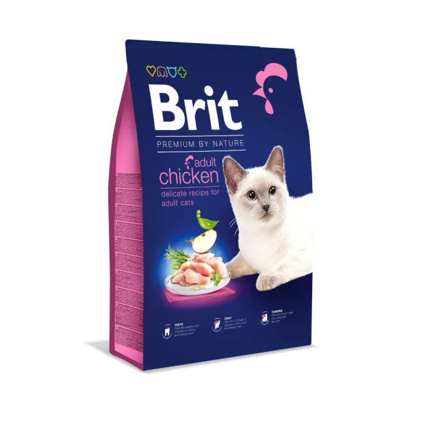Сухой корм Brit Premium Adult Chicken для кошек, курица, 8 кг