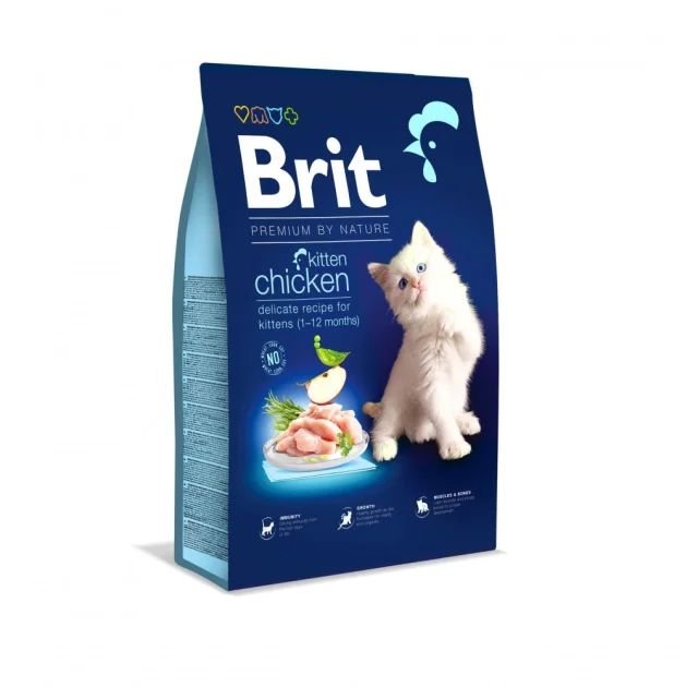 Сухий корм Brit Premium Kitten Chicken для кошенят, курка, 8 кг