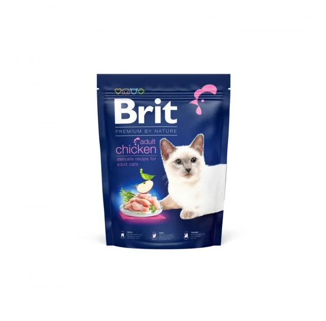 Сухий корм Brit Premium Cat by Nature Adult Chicken для котів, з куркою, 300 г