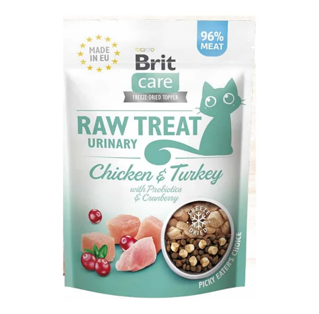 Ласощі Brit Raw Treat Urinary, для котів, з куркою та індичкою, 40 г