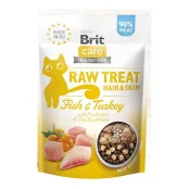 Ласощі Brit Raw Treat HairandSkin, для котів, з рибою та індичкою, 40 г