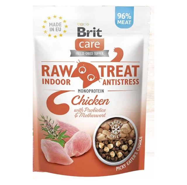 Ласощі Brit Raw Treat IndoorandAntistress, для котів, з куркою,40 г