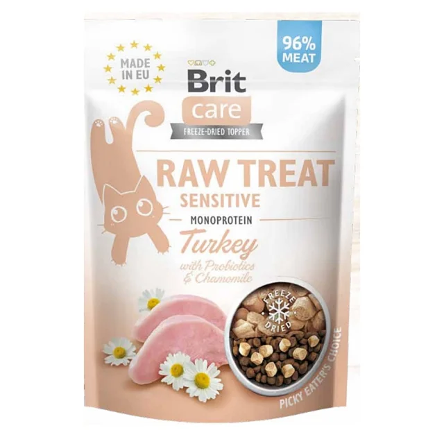 Ласощі Brit Raw Treat Sensitive, для котів, з індичкою, 40 г