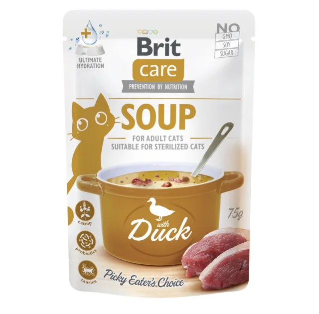 Влажный корм Brit Care Soup Duck, для кошек, суп с уткой, 75 г