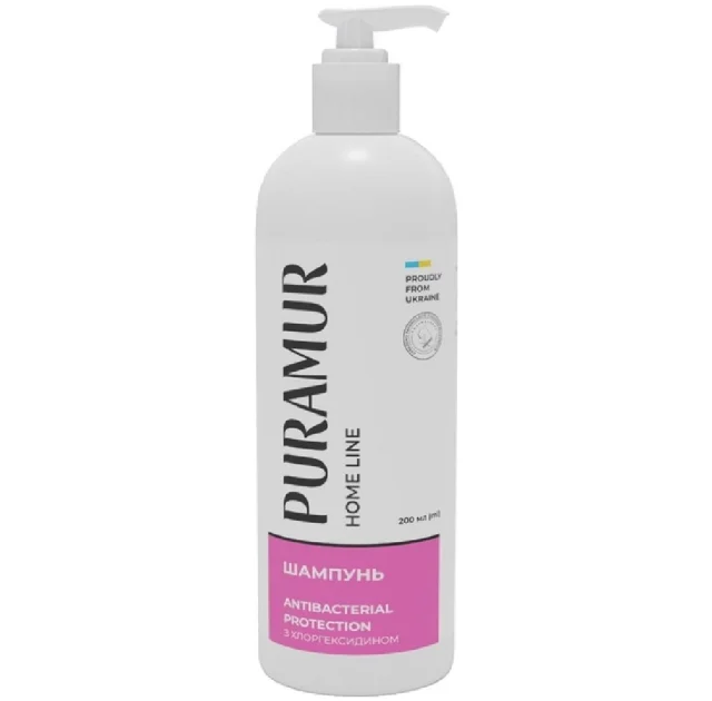 Шампунь Puramur Antibacterial Protection для котів та собак, с хлоргексидином, 200 мл