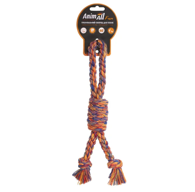 Игрушка AnimAll Fun канат-бочка с петлей для собак, разноцветная, 28 см