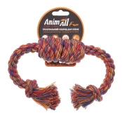 Іграшка AnimAll Fun канат-бочка з двома вузлами для собак, різнокольорова, 36 см