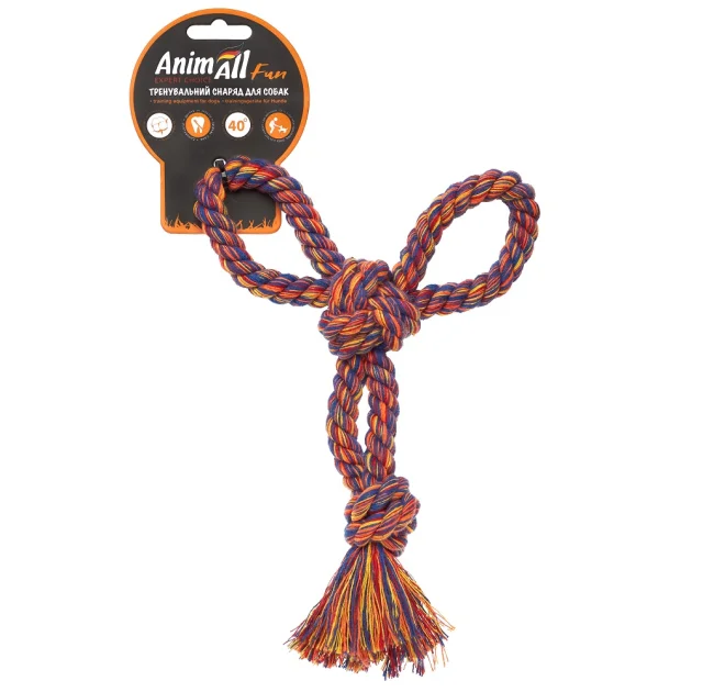 Игрушка AnimAll Fun канат-бумеранг для собак, разноцветная, 21 см