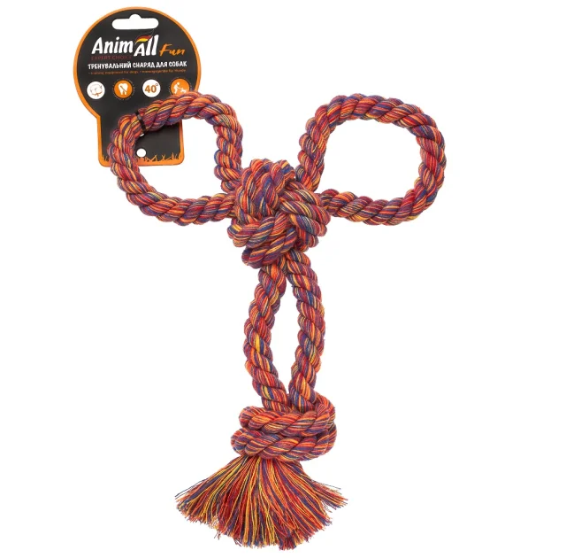 Игрушка AnimAll Fun канат-бумеранг для собак, разноцветная, 33 см