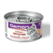 Консерви Gemon Cat Wet Kitten мʼясний мус для кошенят, лосось та курка, 85 г