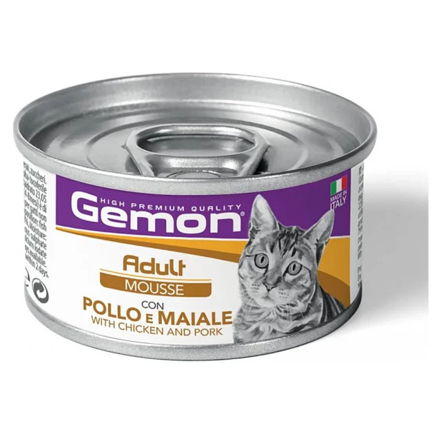 Консерви Gemon Cat Wet Sterilised м'ясний мус для стерилізованих котів, тунець та свинина, 85 г