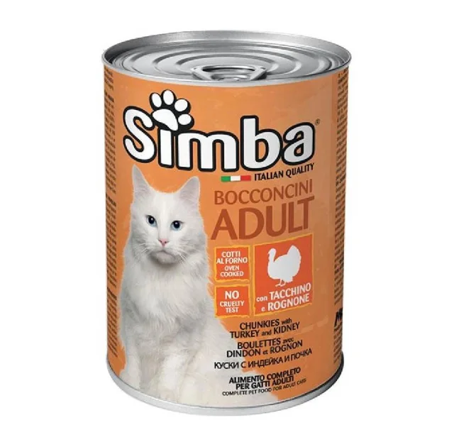 Консерви Monge Simba Cat Wet мʼясні шматочки для дорослих котів, індичка, 415 г