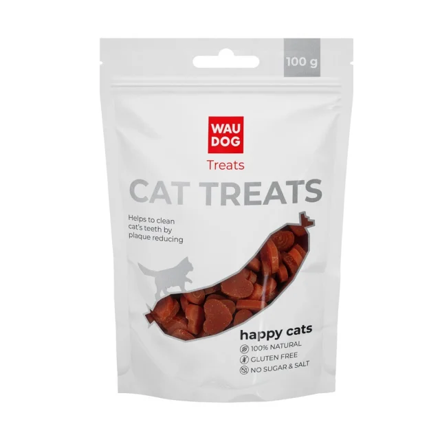 Ласощі Waudog Treats "Лососеві жувальні сердечки", для котів, 100 г