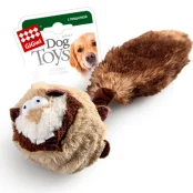 Игрушка GiGwi Catch & fetch для собак, Барсук с 2-мя пищалками, искусственный мех, 26 см