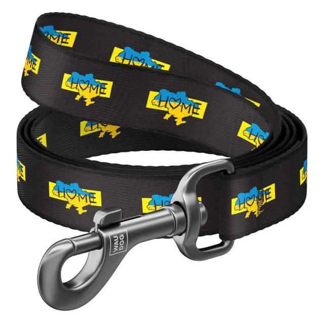 Поводок Waudog Nylon рисунок "Дом" для собак из нейлона, размер L-XXL, Ш 25 мм, длина 122 см