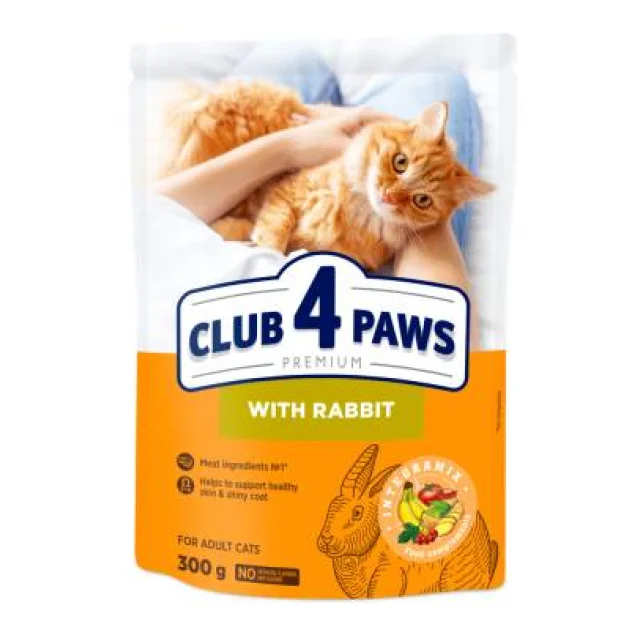 Сухий корм Клуб 4 Лапи Adult Cat Premium для дорослих кішок, з кроликом, 300 г