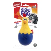 Игрушка GiGwi Basic Цыпленок-неваляшка с пищалками для собак, текстиль, резина, 14 см