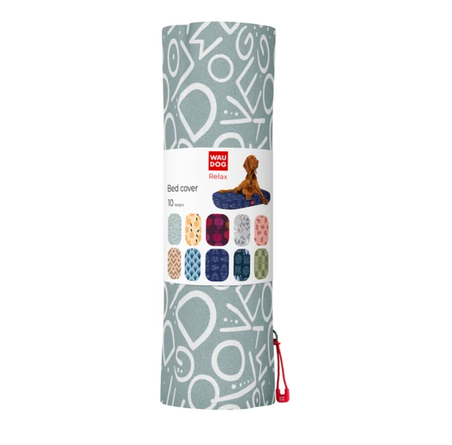 Чехол для лежанки Waudog Relax, рисунок "Я люблю свою собаку" для собак, М, ширина 80 см, Дл 55 см