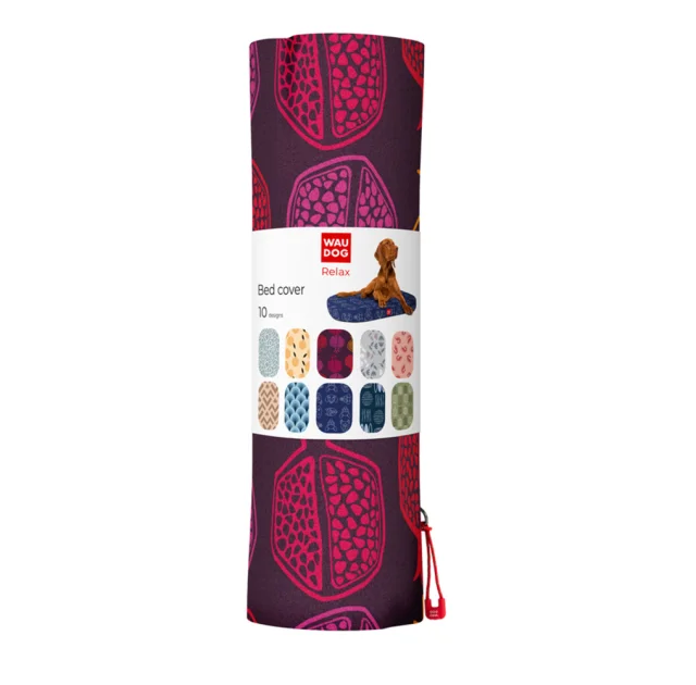 Чехол для лежанки Waudog Relax, рисунок "Гранат" для собак, М, ширина 80 см, Дл 55 см