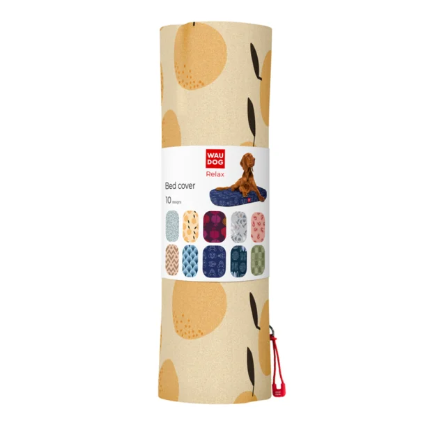 Чехол для лежанки Waudog Relax, рисунок "Апельсины" для собак, L, ширина 100 см, Дл 70 см