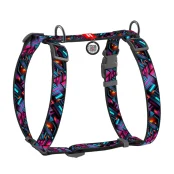 Шлея анатомическая H-образная Waudog Nylon для собак с QR-паспортом, рисунок "Бесконечные миры",  М, Ш 20 мм, А 40-70, В 50-80