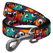 Повідець Waudog Nylon для собак, малюнок "Зубасті монстри", нейлоновий, M, ширина: 20 мм, довжина: 122 см